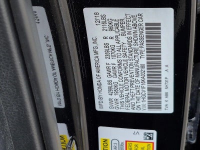 2019 Honda Accord Sedan LX 1.5T CVT