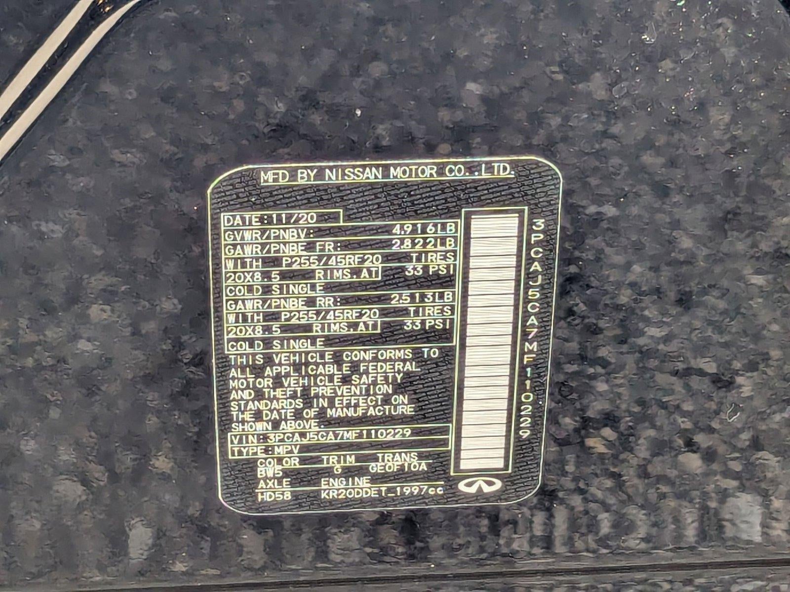 2021 INFINITI QX50 SENSORY FWD