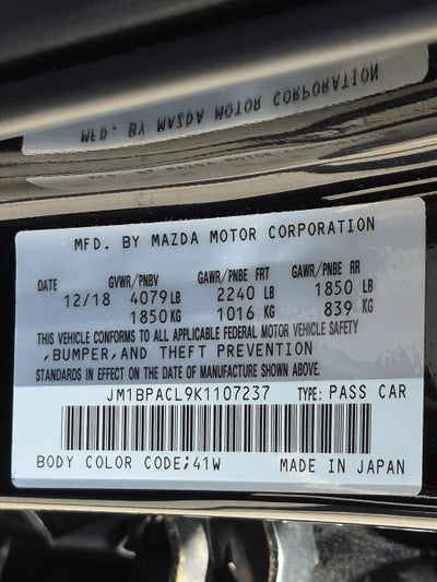 2019 Mazda Mazda3 Sedan FWD w/Select Pkg