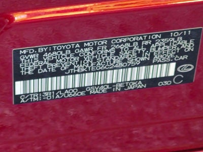 2012 Lexus ES 350 4dr Sdn