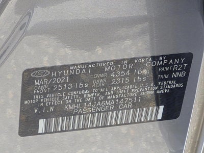 2021 Hyundai SONATA SEL 2.5L