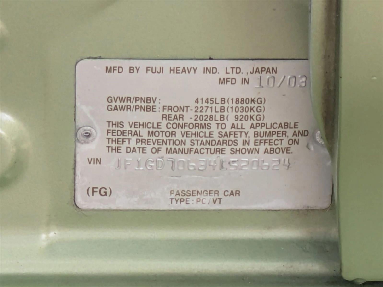 2004 Subaru Impreza Sedan WRX STi w/Gold Wheels