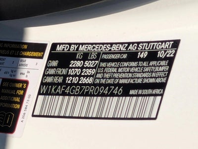 2023 Mercedes-Benz C-Class C 300 Sedan