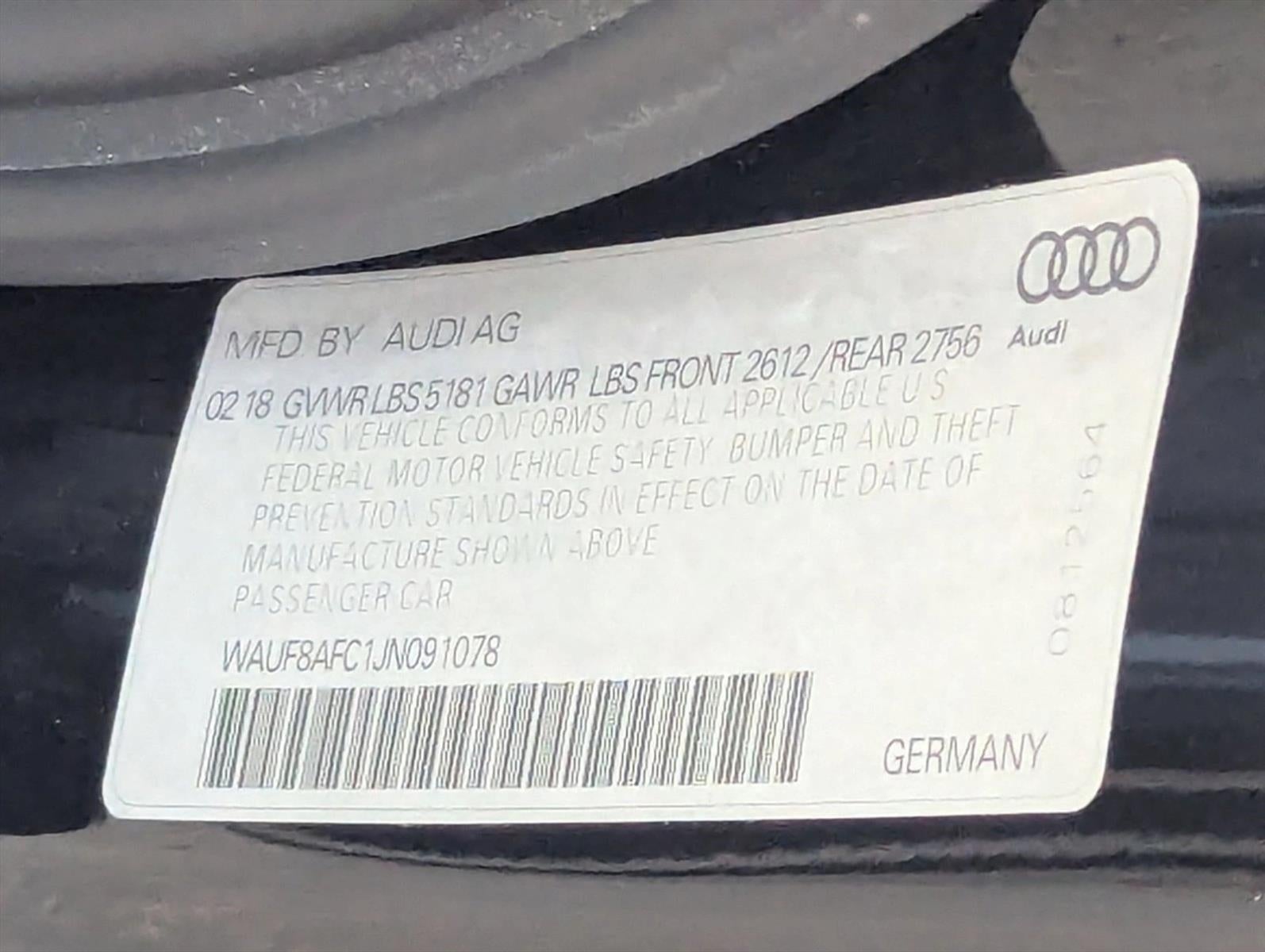 2018 Audi A6 2.0 TFSI Premium quattro AWD