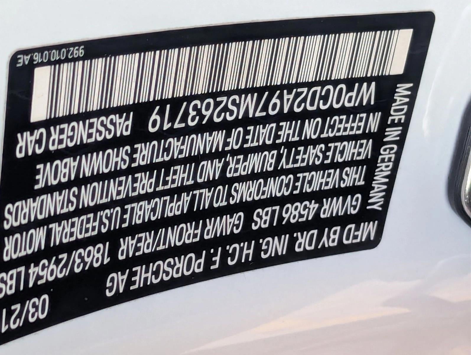 2021 Porsche 911 Turbo S Cabriolet