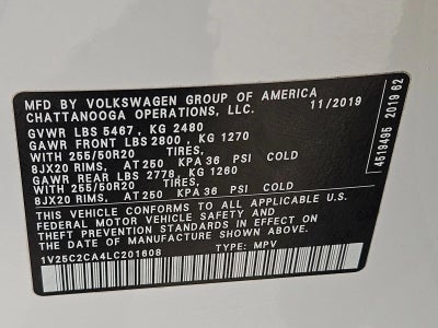 2020 Volkswagen Atlas Cross Sport 2.0T SE w/Technology FWD