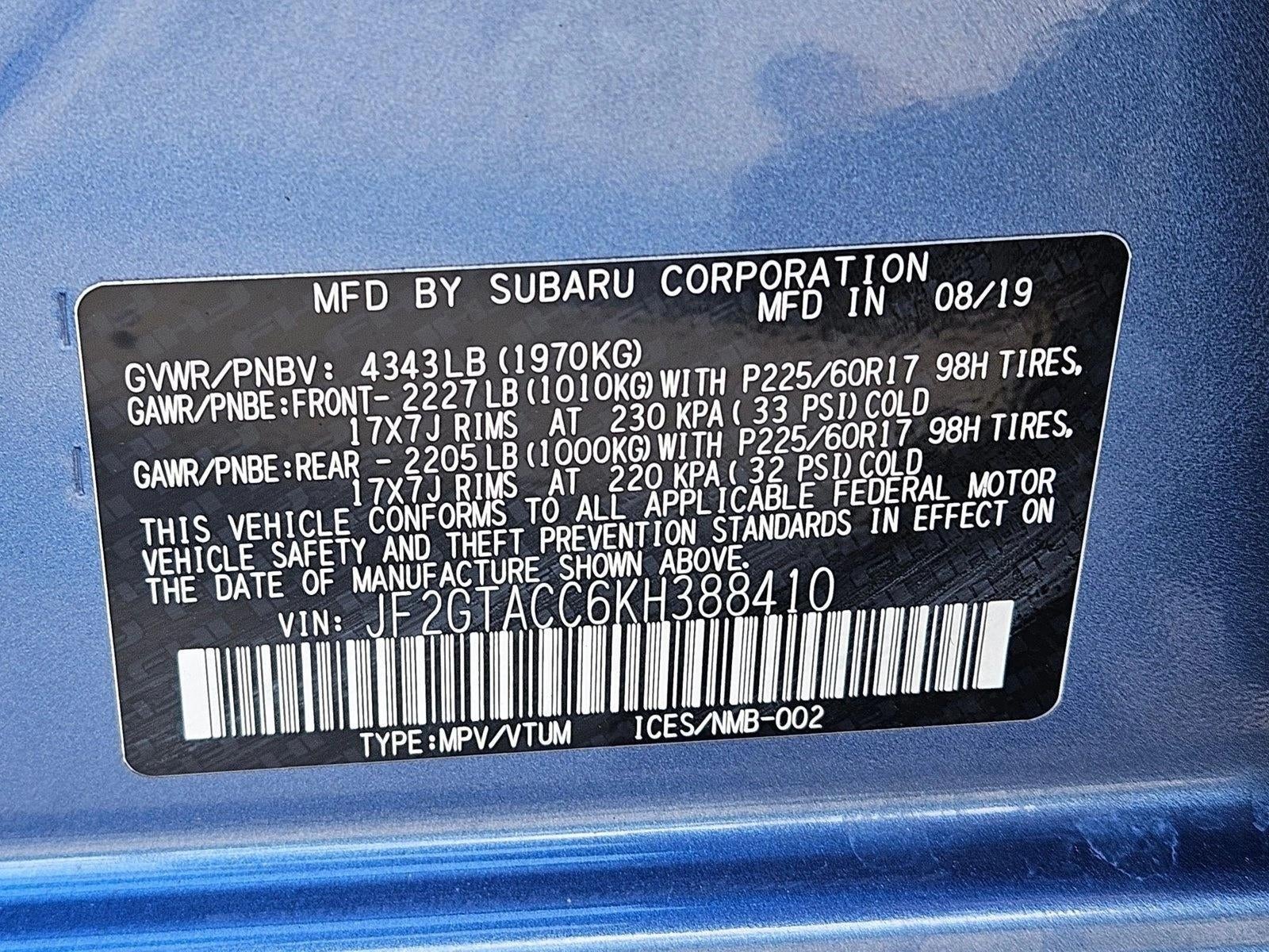 2019 Subaru Crosstrek 2.0i Premium CVT