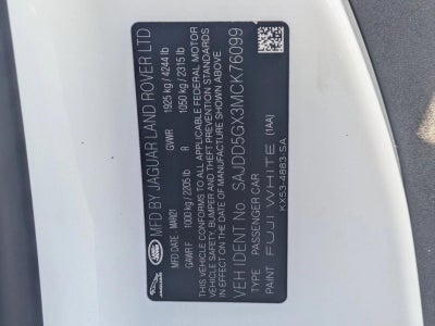 2021 Jaguar F-TYPE Convertible Auto P300