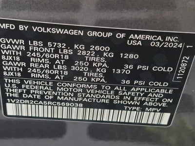 2024 Volkswagen Atlas 2.0T SE FWD