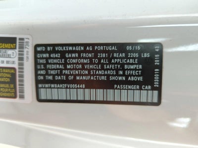 2015 Volkswagen Eos 2dr Conv Final Edition