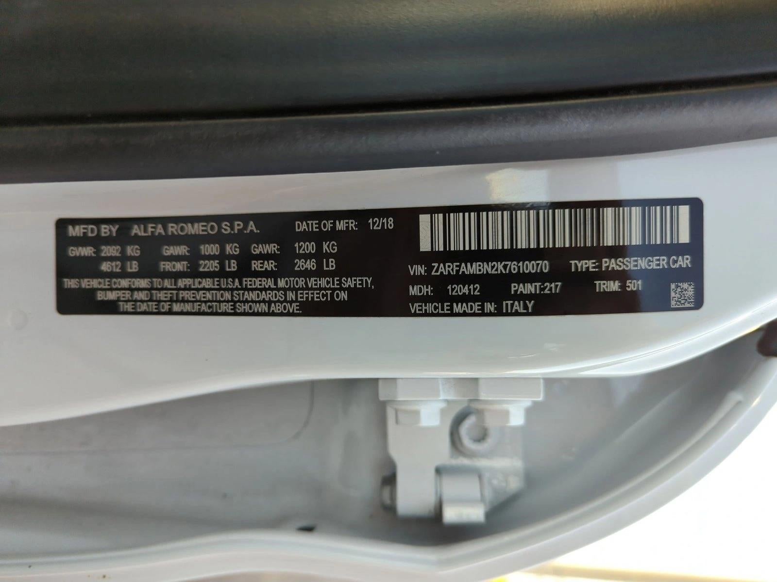 2019 Alfa Romeo Giulia Ti Lusso RWD