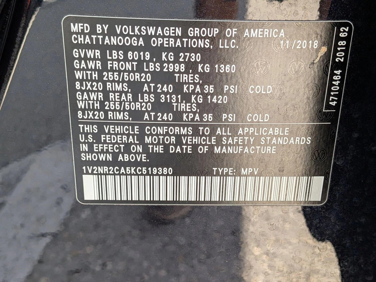 2019 Volkswagen Atlas 3.6L V6 SEL Premium 4MOTION