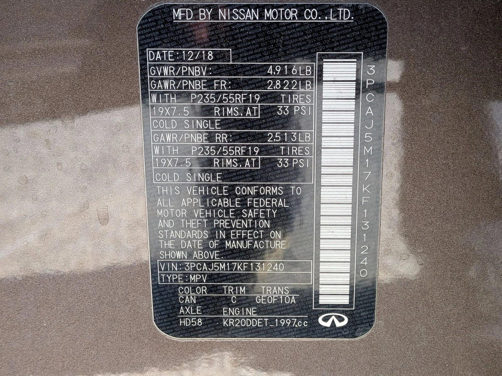 2019 INFINITI QX50 ESSENTIAL FWD