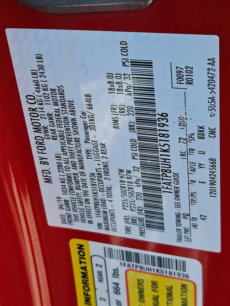 2019 Ford Mustang EcoBoost Premium Convertible