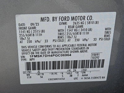 2023 Ford Explorer XLT RWD