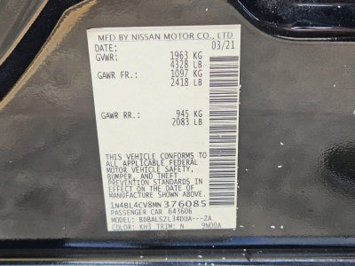 2021 Nissan Altima 2.5 SR Sedan