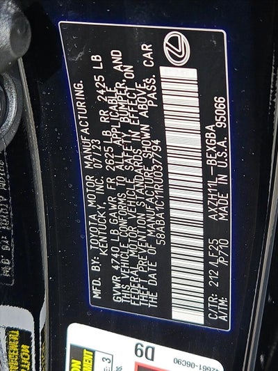 2024 Lexus ES 300h F SPORT Handling FWD