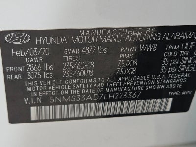 2020 Hyundai SANTA FE SEL 2.4L Auto FWD