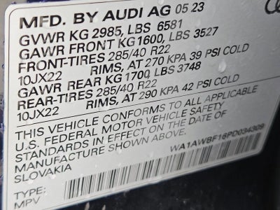 2023 Audi SQ8 Premium Plus 4.0 TFSI quattro