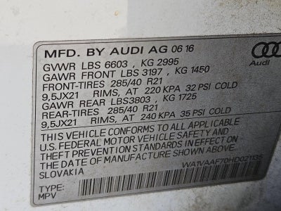 2017 Audi Q7 3.0 TFSI Prestige