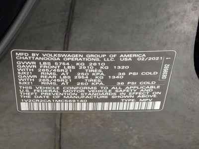 2021 Volkswagen Atlas 2021.5 3.6L V6 SEL R-Line FWD