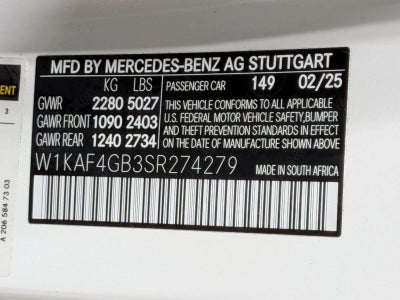 2025 Mercedes-Benz C-Class C 300 Sedan