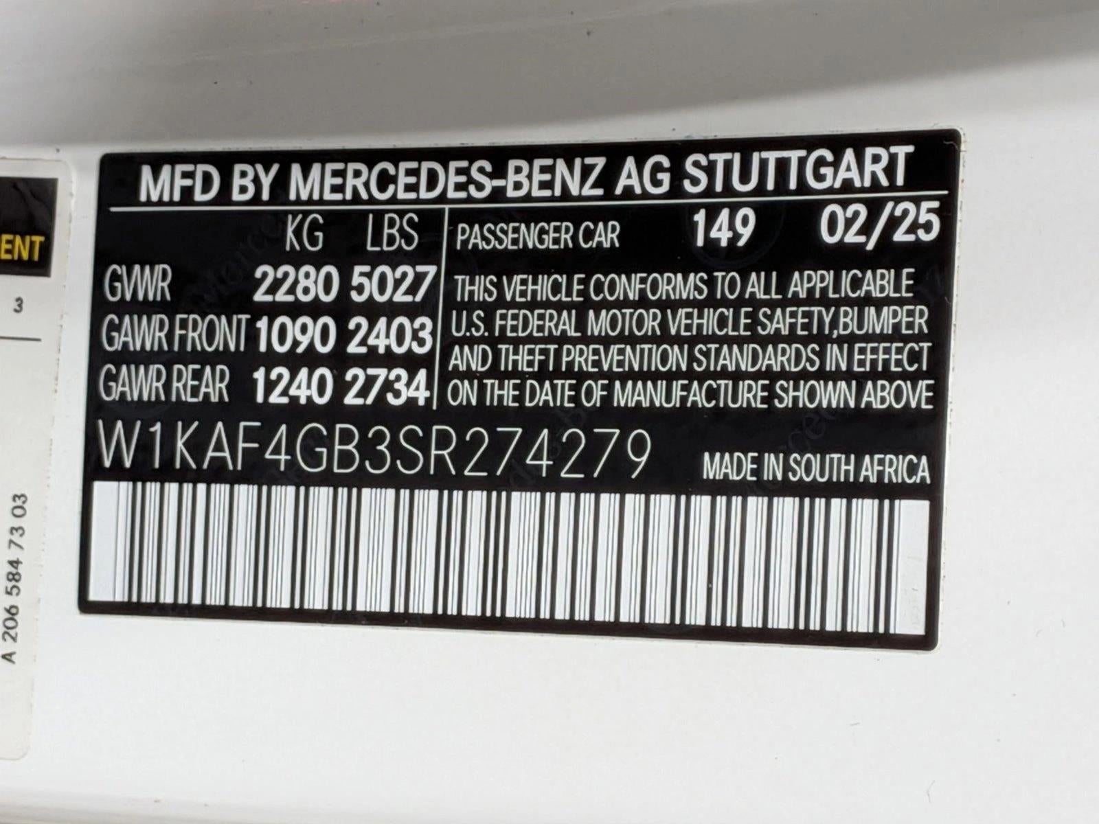 2025 Mercedes-Benz C-Class C 300 Sedan