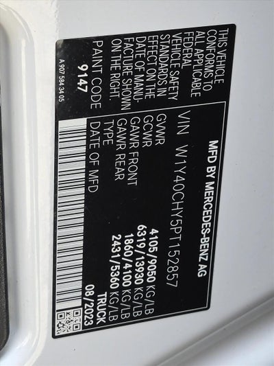 2023 Mercedes-Benz Sprinter Cargo Van 2500 High Roof I4 Gas 170" RWD
