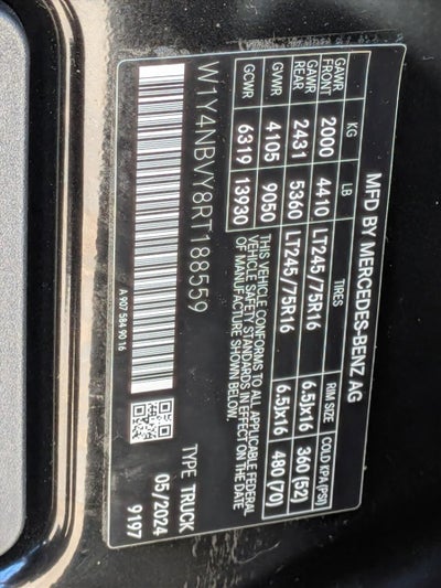 2024 Mercedes-Benz Sprinter Cargo Van 2500 Standard Roof I4 Diesel HO 144" AWD