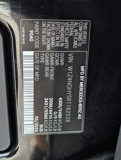 2024 Mercedes-Benz Sprinter Passenger Van 2500 High Roof I4 Diesel HO 170" RWD