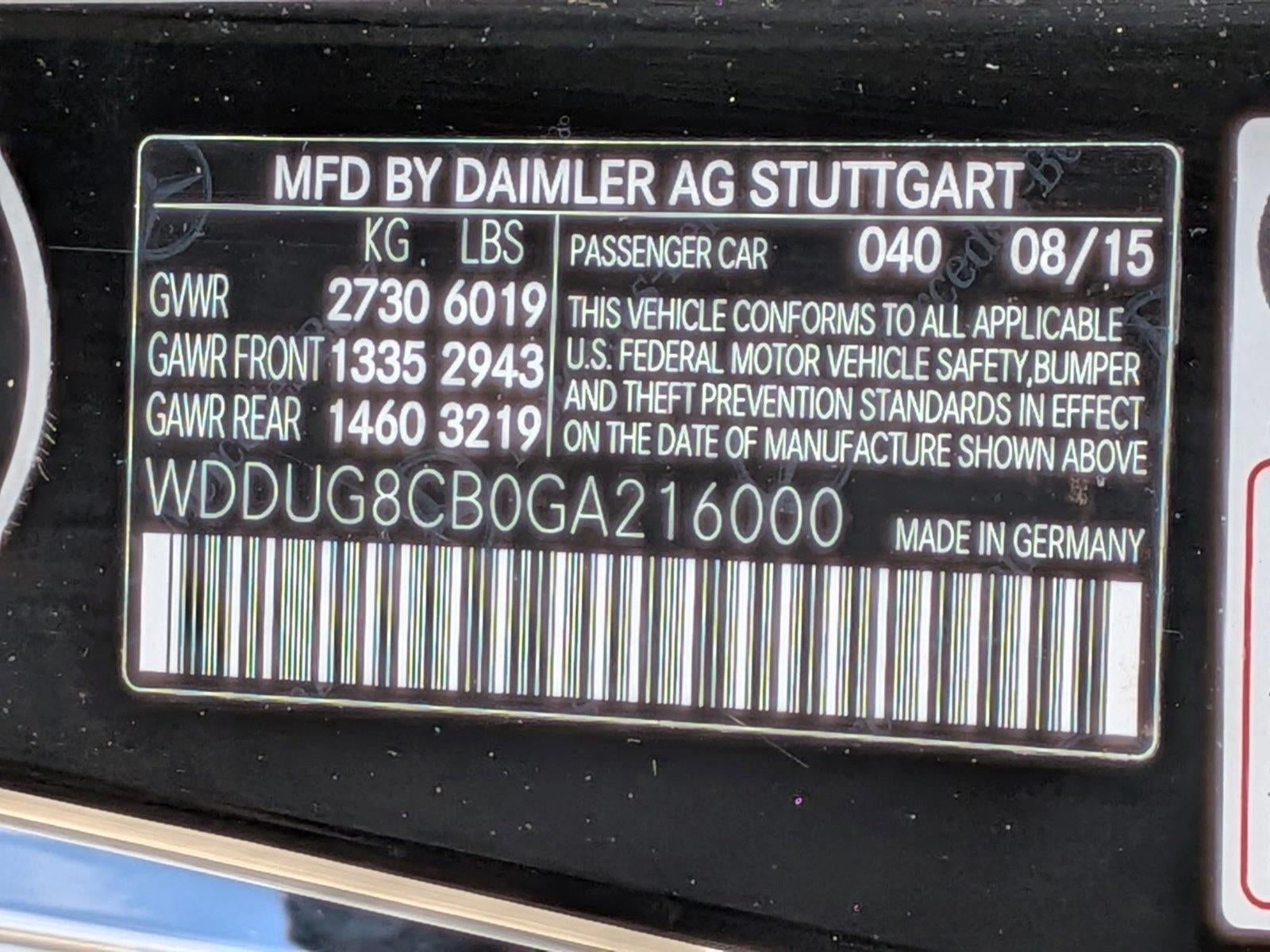 2016 Mercedes-Benz S-Class S 550 Sedan