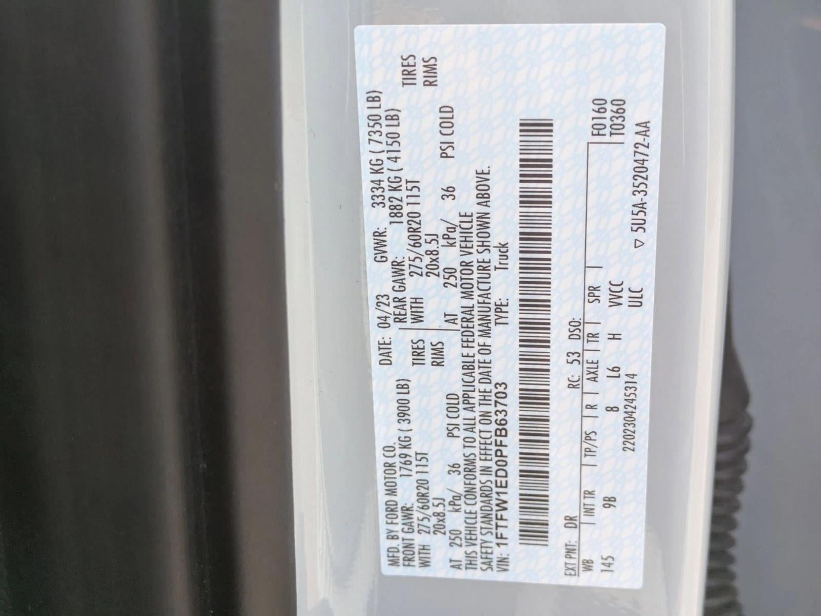 2023 Ford F-150 Platinum 4WD SuperCrew 5.5' Box