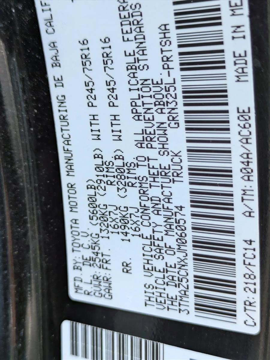 2018 Toyota Tacoma SR5 Double Cab 5' Bed V6 4x2 AT (GS)