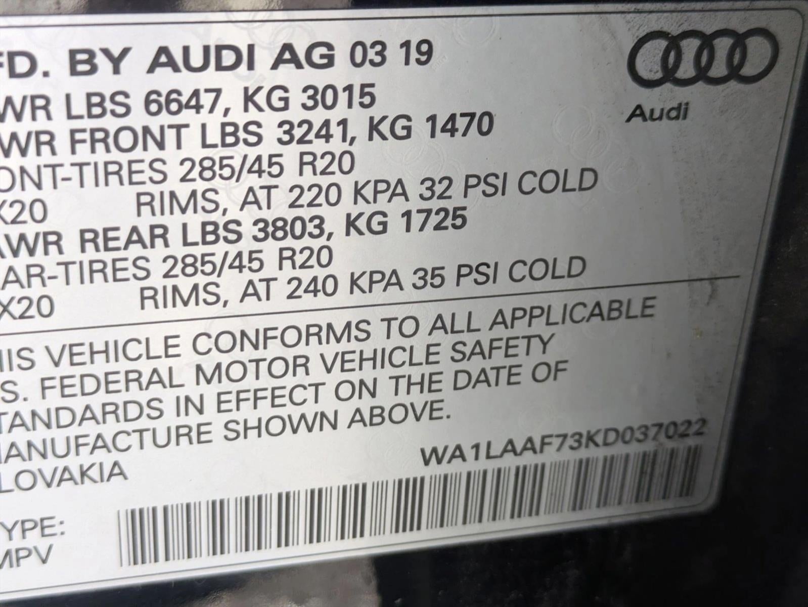 2019 Audi Q7 Premium Plus 55 TFSI quattro