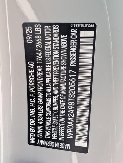 2026 Porsche 911 Carrera T Coupe