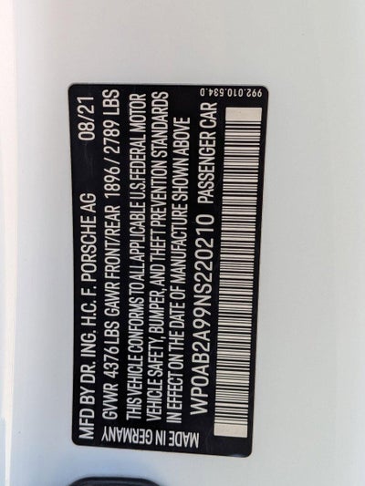 2022 Porsche 911 Carrera S Coupe