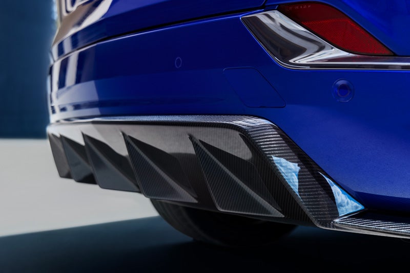 Close-up of the Genuine Carbon Fiber on the Rear End of the 2026 OPTIQ-V | AutoNation Cadillac West Palm Beach in West Palm Beach FL